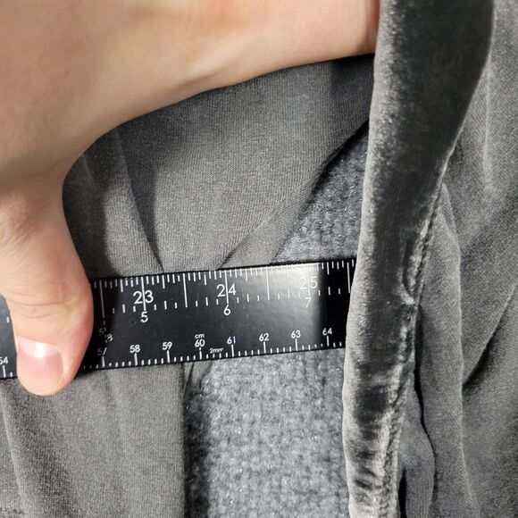 XCVI 13210 Gray Orenda Velvet Trim Long Sleeve Dolman Mixed Media Top SIZE SMALL - Picture 10 of 10